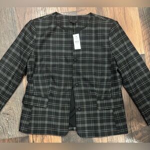 Ann Taylor NWT Black and White Checkered Blazer in size 8